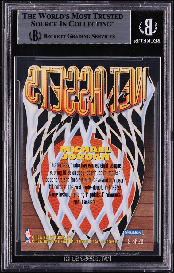1996 Skybox E-X2000 Net Assets Michael Jordan #8 BGS 7.5 NRMT+