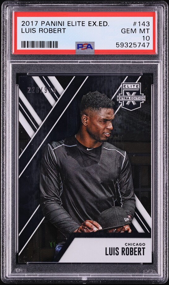 2017 Panini Elite Extra Edition Luis Robert ROOKIE /999 #143 PSA 10 GEM MINT