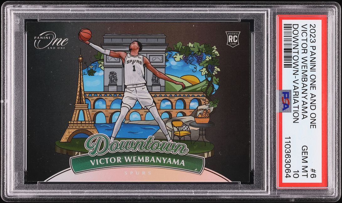 2023 Panini One And One Downtown Variation Victor Wembanyama ROOKIE #6 PSA 10