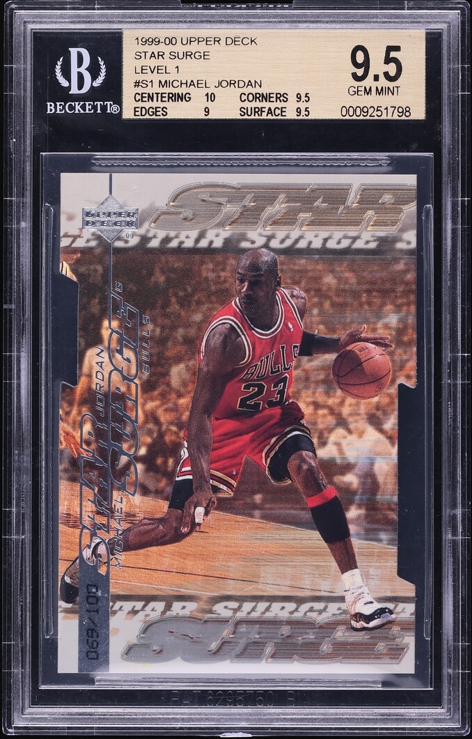 1999 Upper Deck Star Surge Die-Cut Michael Jordan /100 #S1 BGS 9.5 GEM MINT