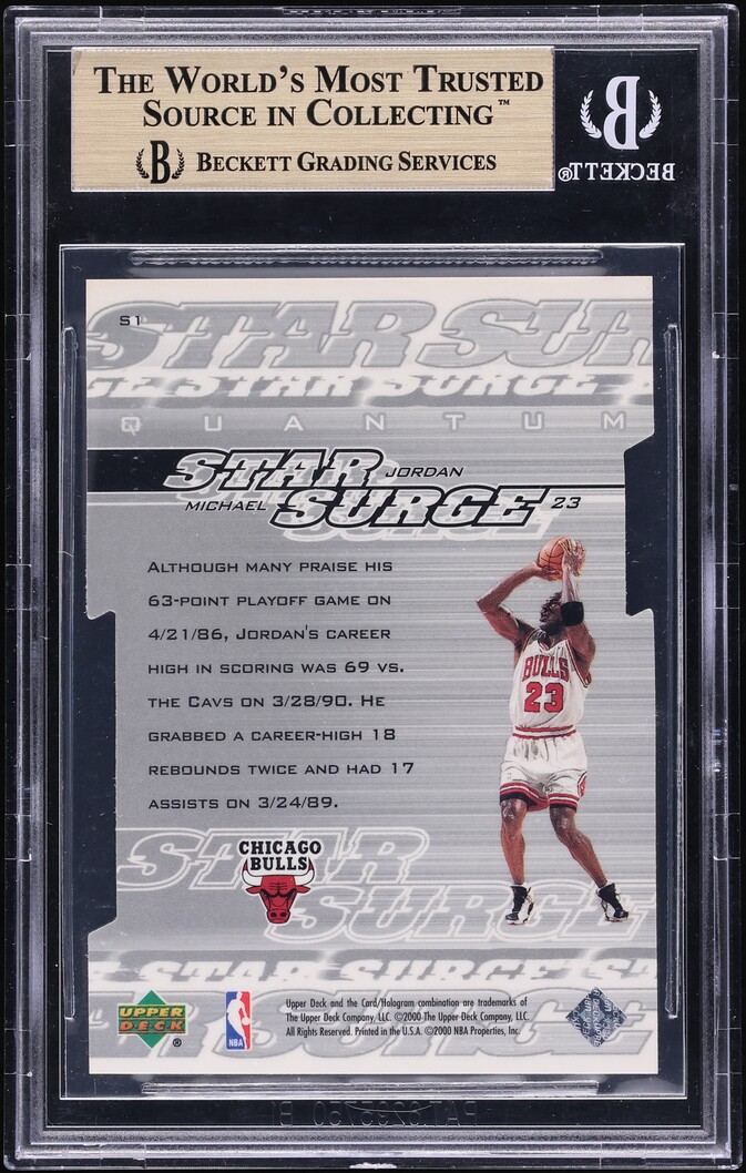 1999 Upper Deck Star Surge Die-Cut Michael Jordan /100 #S1 BGS 9.5 GEM MINT