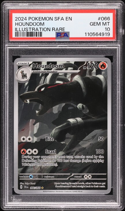 2024 Pokemon Scarlet & Violet Shrouded Fable IR Houndoom #66 PSA 10 GEM MINT