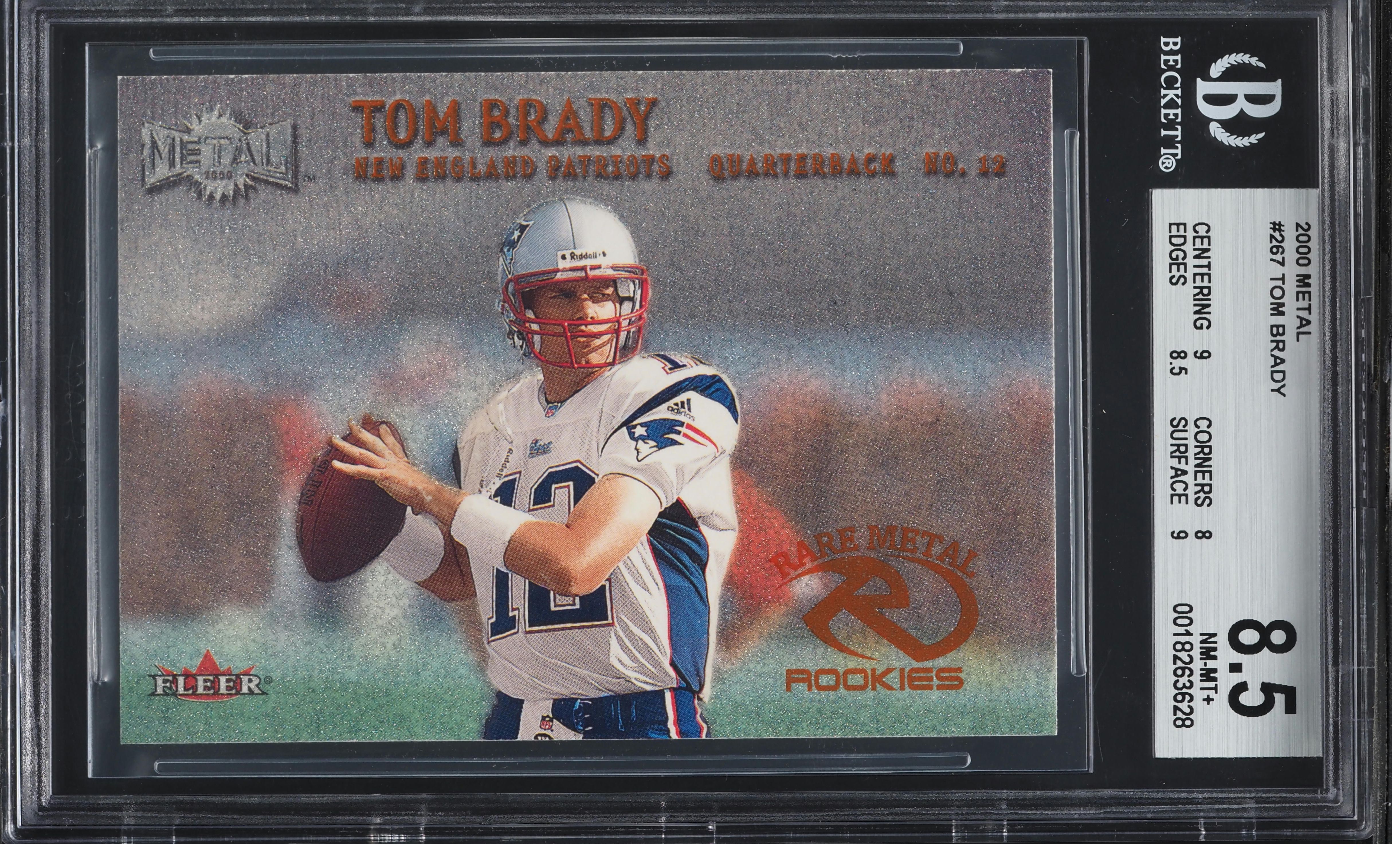 2000 Metal Football Tom Brady ROOKIE #267 BGS 8.5 NM-MT+ on