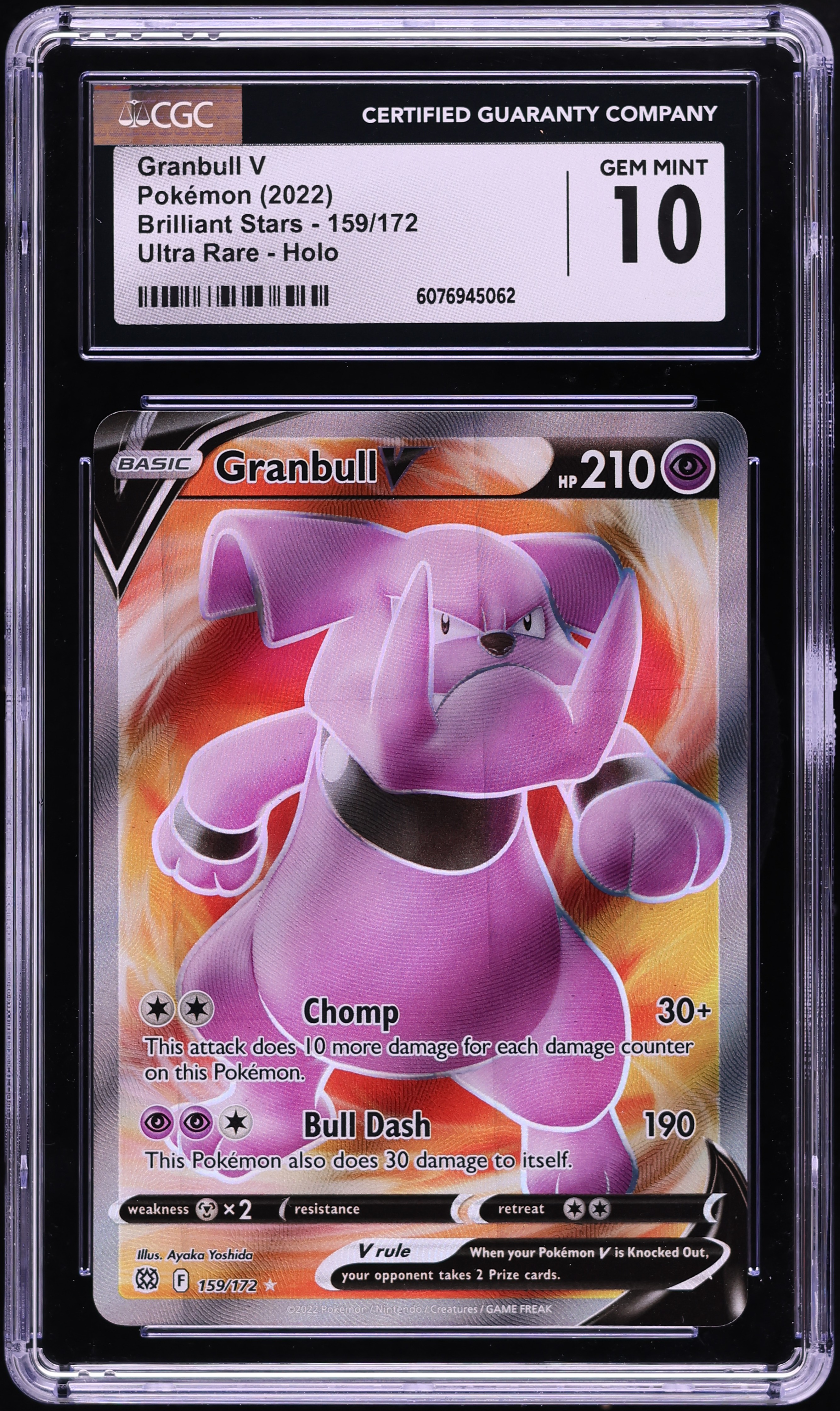 2022 Pokemon SWSH Brilliant Stars Full Art Granbull V #159 CGC 10 GEM MINT on Fanatics Collect 2022 Pokemon SWSH Brilliant Stars Full Art Granbull V #159 CGC 10 GEM MINT on Fanatics Collect