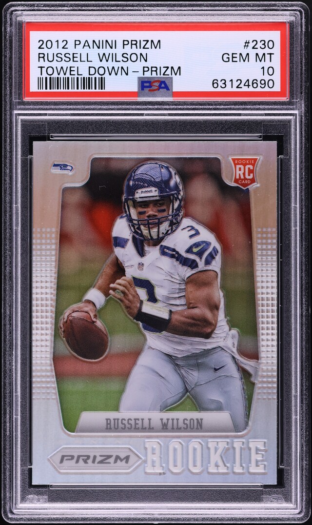 2012 Panini Prizm Towel Down Silver Russell Wilson ROOKIE #230 PSA 10 GEM MINT
