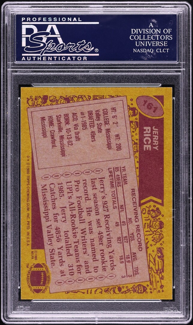 Jerry Rice Signed Autographed Trading Card AUTO PSA/DNA AUTH