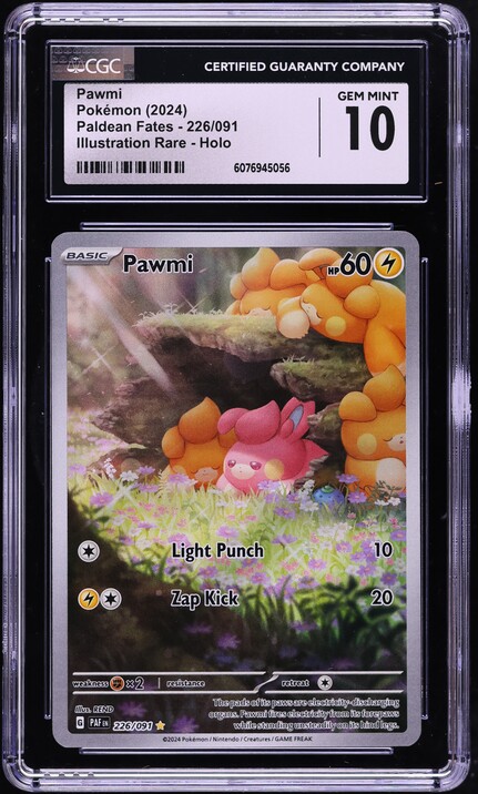 2024 Pokemon Scarlet & Violet Paldean Fates IR Pawmi #226 CGC 10 GEM MINT
