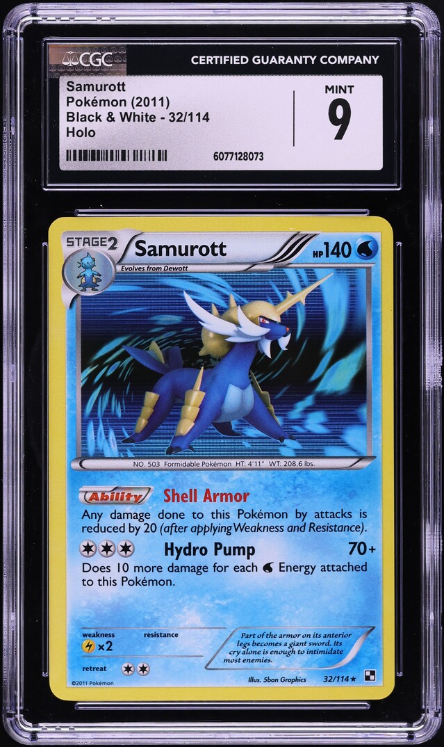 2011 Pokemon Black & White Holo Samurott #32 CGC 9 MINT