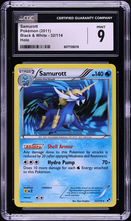 Pokemon Black & White Base Set Rare Holo Samurott #32