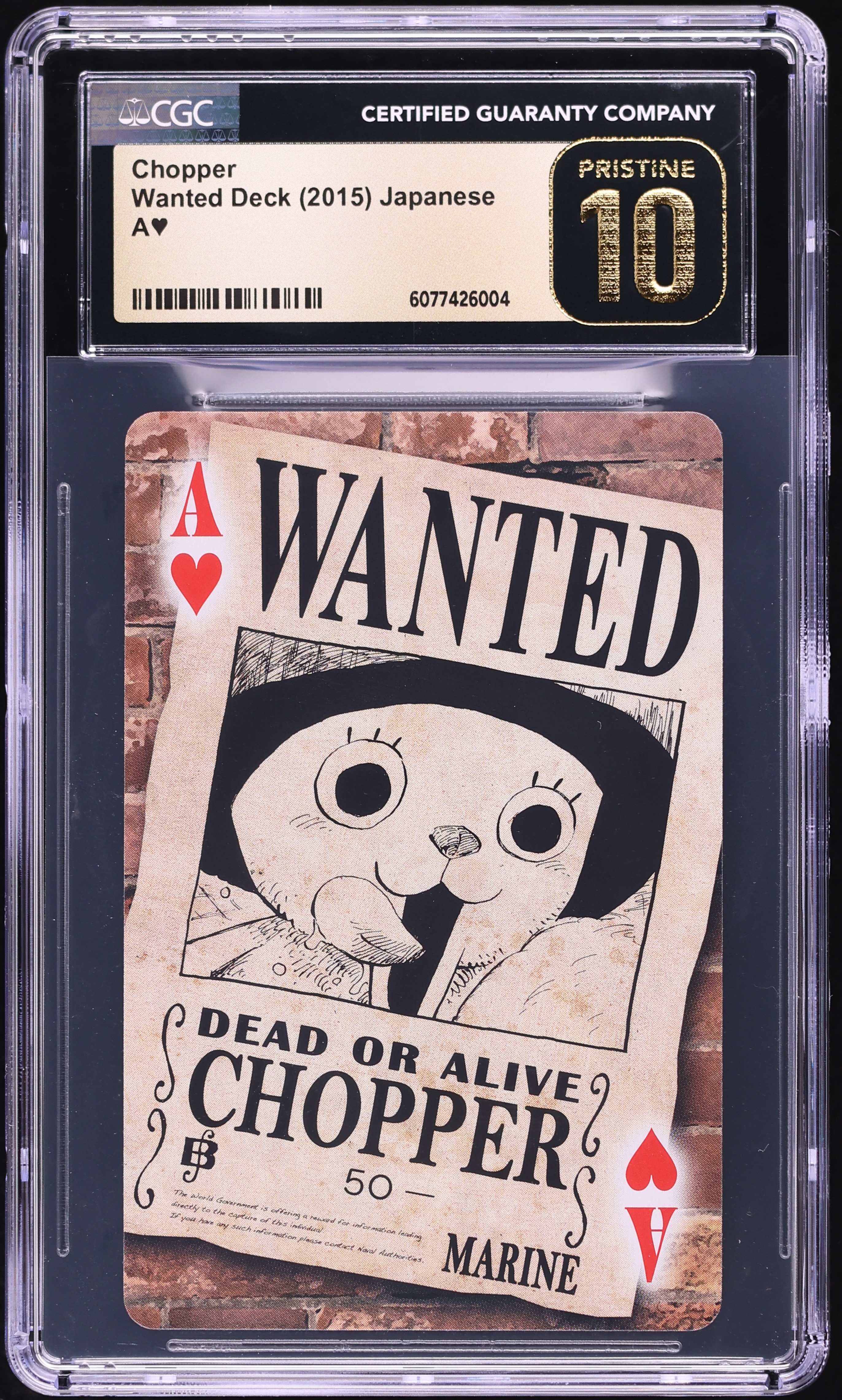 2015 One Piece Japanese Playing Cards Wanted Deck Chopper CGC 10