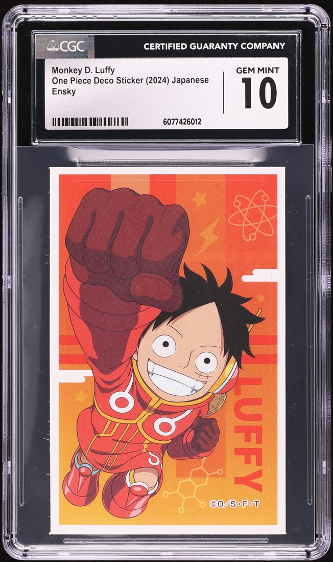 2024 One Piece Japanese Ensky Deco Sticker Monkey D. Luffy CGC 10 GEM MINT