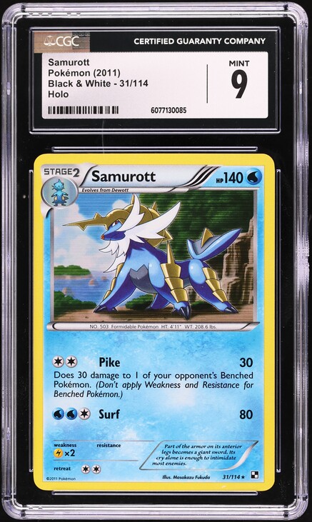 2011 Pokemon Black & White Holo Samurott #31 CGC 7.5 NRMT+ on Fanatics  Collect