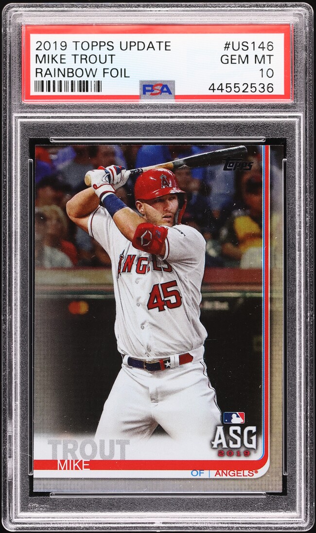 2019 Topps Update Rainbow Foil Mike Trout #US146 PSA 10 GEM MINT