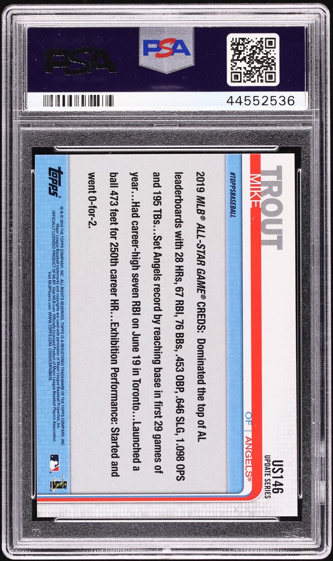 2019 Topps Update Rainbow Foil Mike Trout #US146 PSA 10 GEM MINT