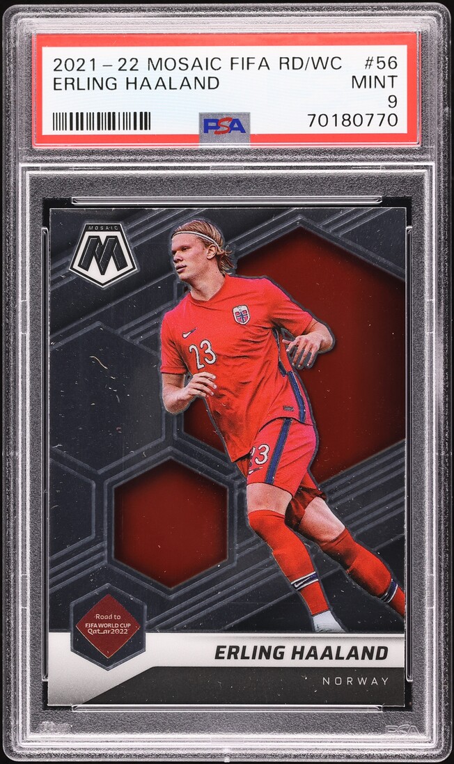 2021 Panini Mosaic FIFA Road To World Cup Erling Haaland #56 PSA 9 MINT