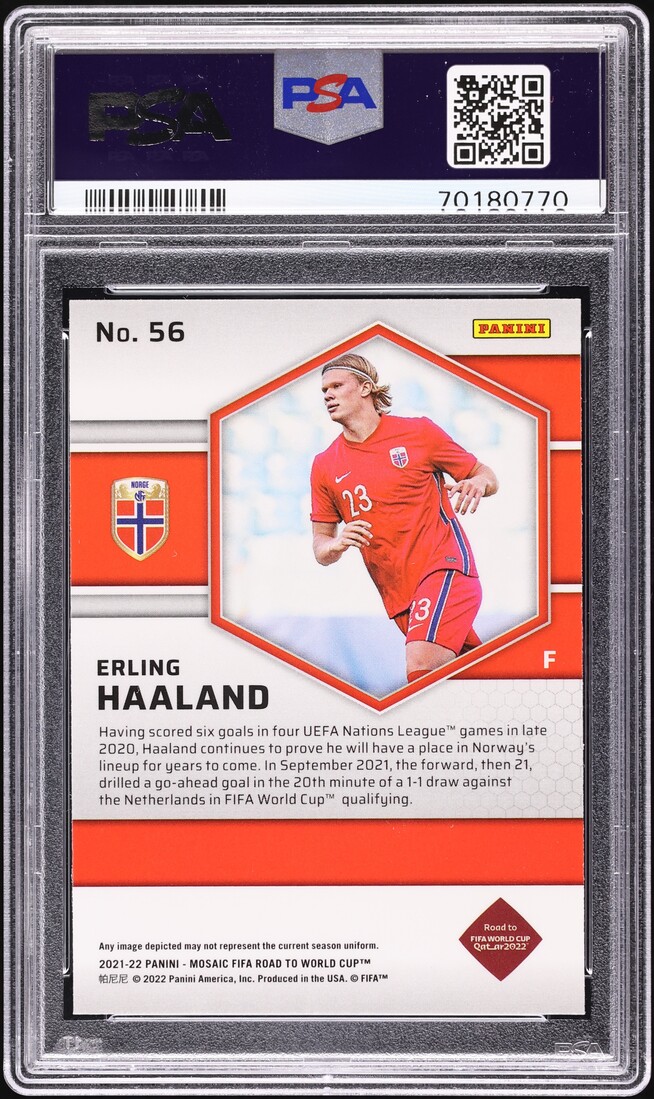 2021 Panini Mosaic FIFA Road To World Cup Erling Haaland #56 PSA 9 MINT