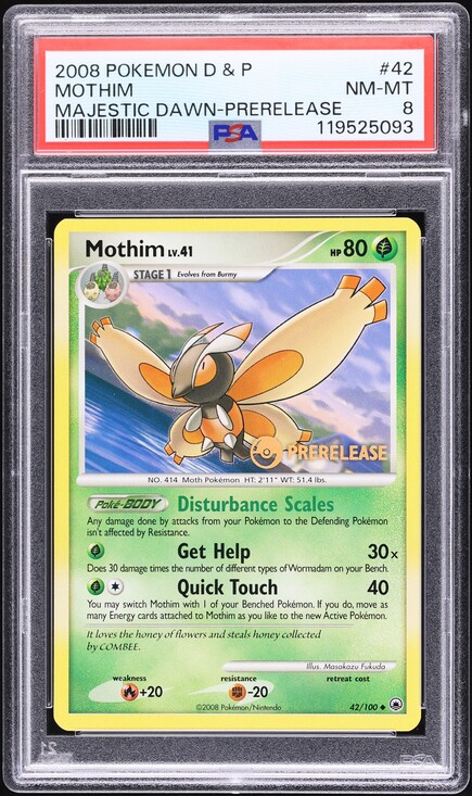 2008 Pokemon Diamond & Pearl Majestic Dawn Prerelease Mothim #42