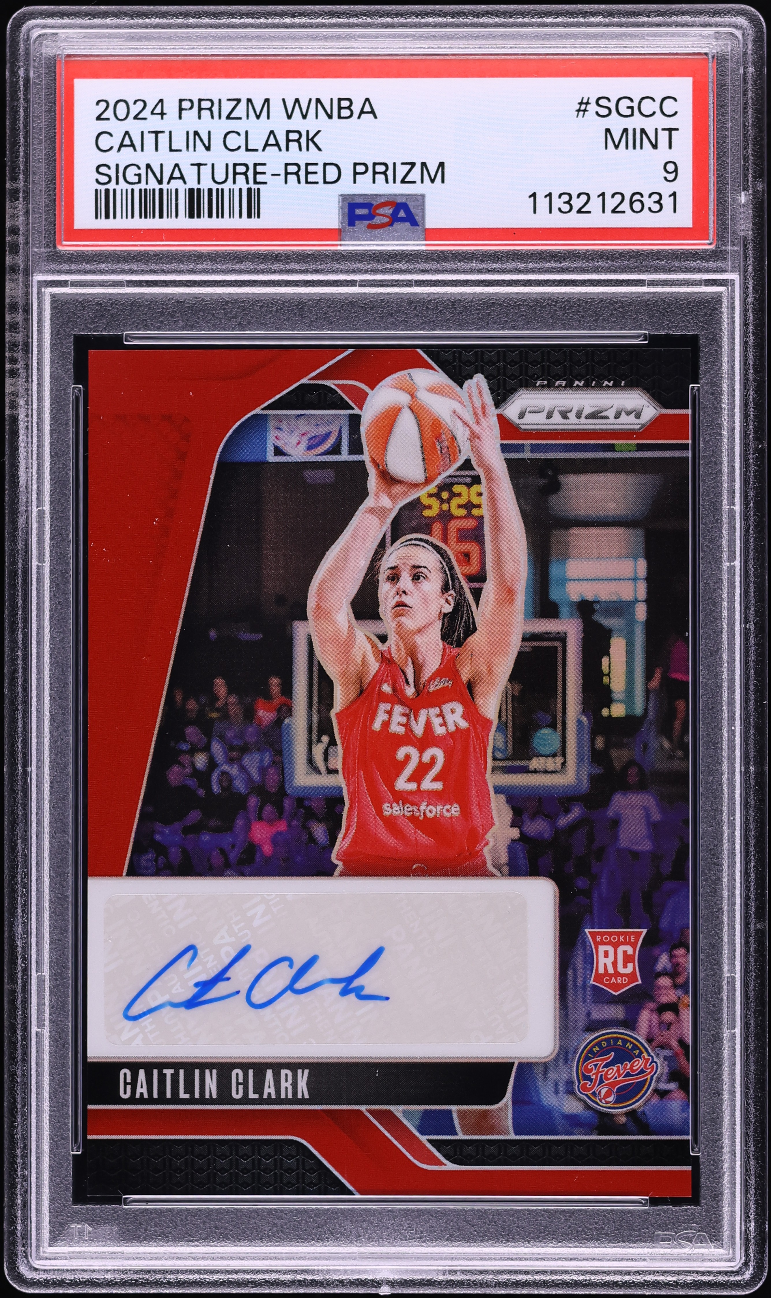 2024 Panini Prizm WNBA Red Caitlin Clark ROOKIE AUTO /99 #SGCC PSA