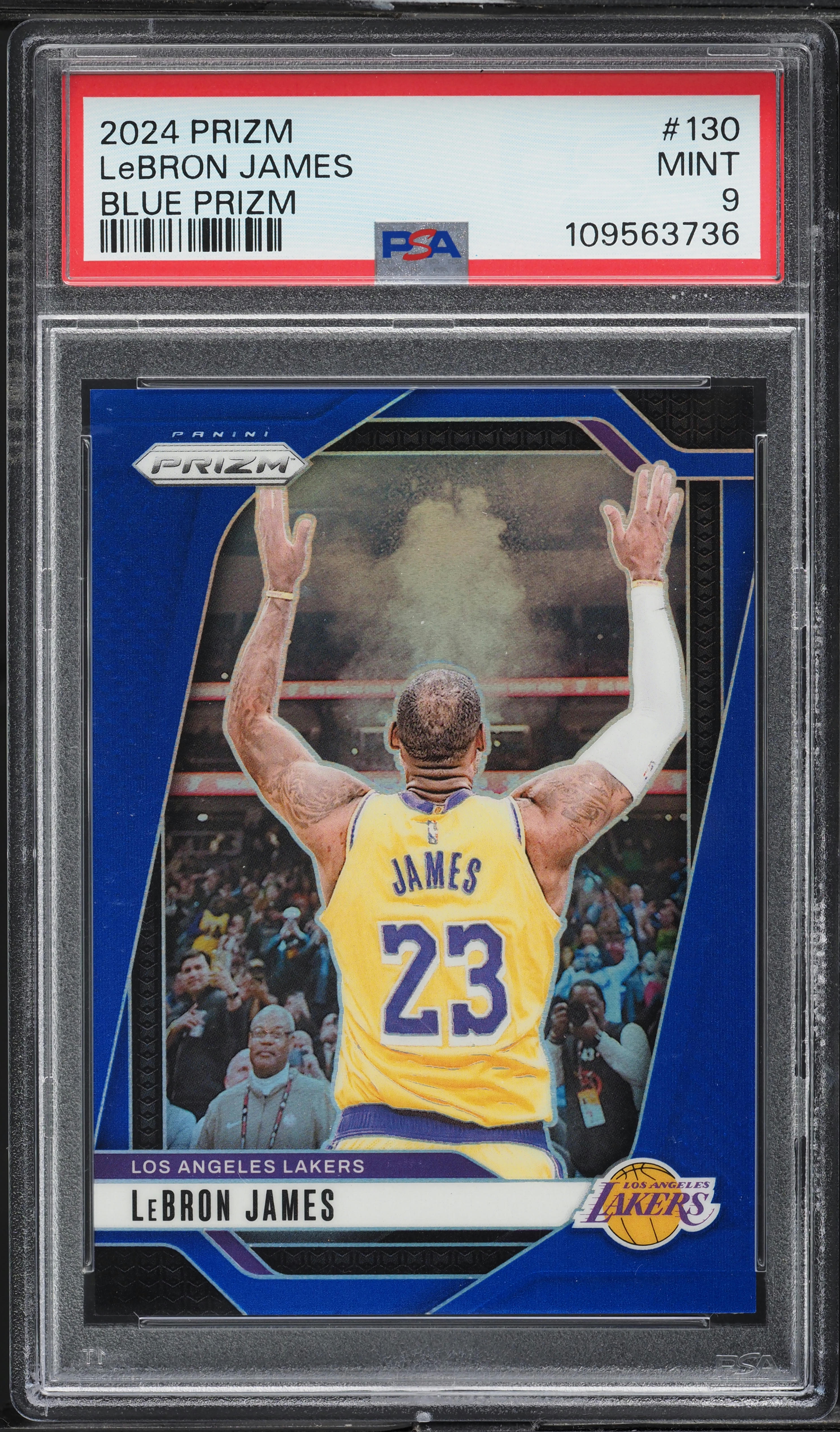 2024 Panini Prizm Blue LeBron James /199 #130 PSA 9 MINT on