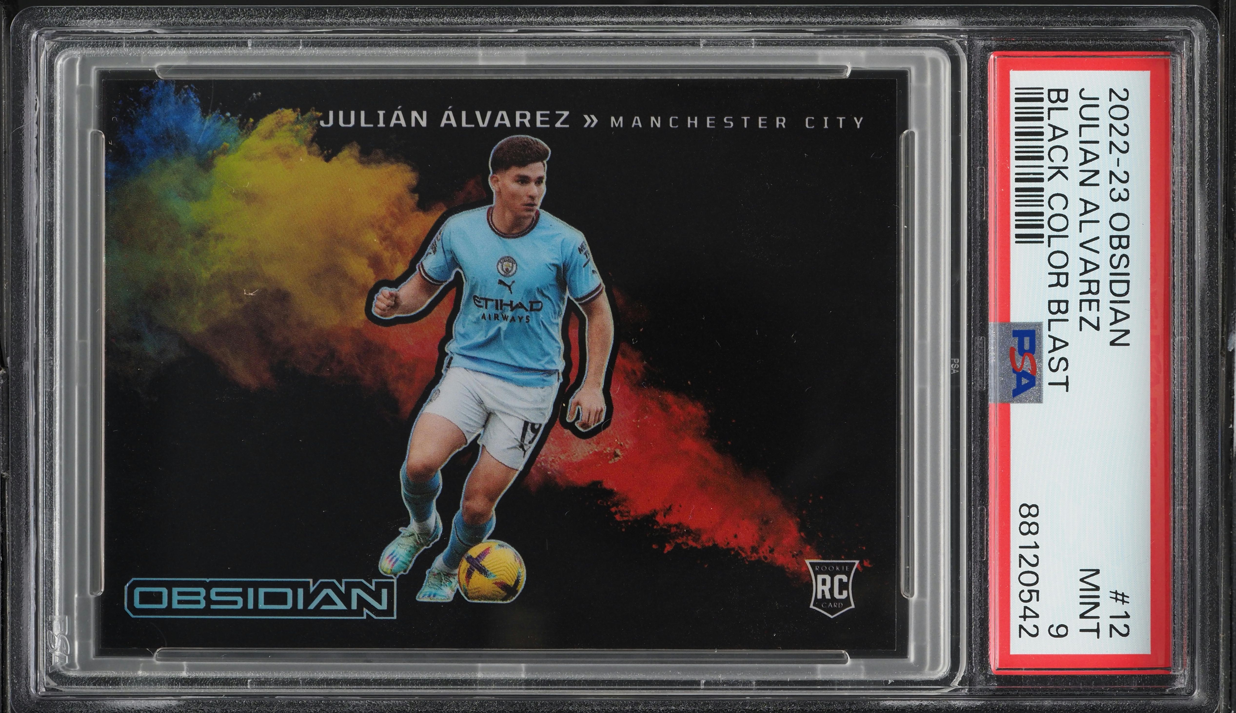2022 Panini Obsidian Black Colorblast Julian Alvarez ROOKIE #12