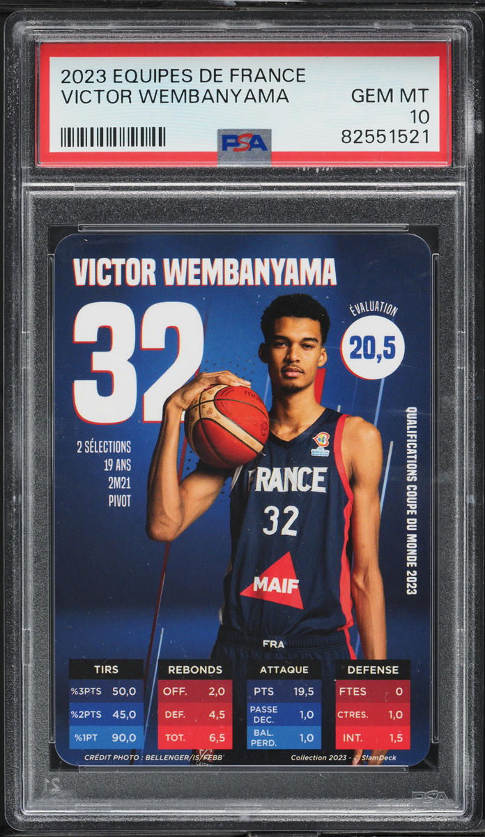 2023 Slam Deck Collection Equipes De France Victor Wembanyama ROOKIE PSA 10