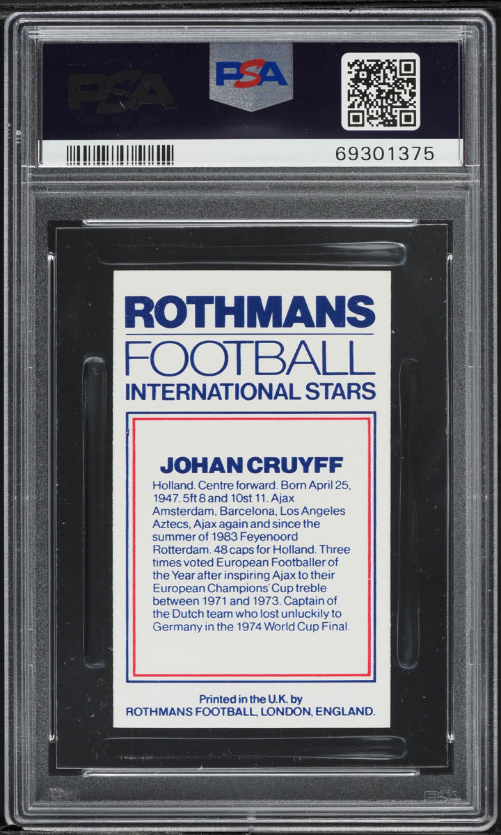 1984 Rothmans Football International Stars Johan Cruyff PSA 9 MINT