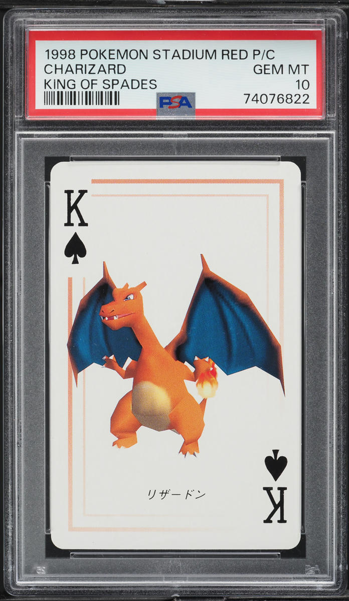 1998 Pokemon Stadium Red Version Playing Cards King Of Spades Charizard PSA 10