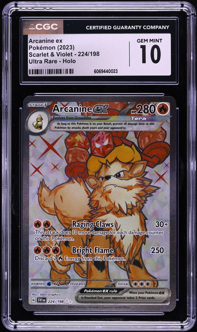 2023 Pokemon Scarlet & Violet Full Art Arcanine ex #224 CGC 10 GEM MINT
