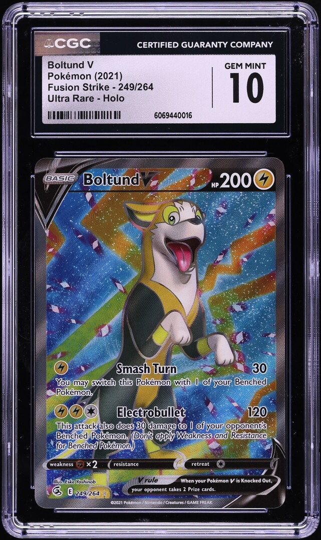 2021 Pokemon SWSH Fusion Strike Full Art Boltund V #249 CGC 10 GEM MINT on Fanatics Collect 2021 Pokemon SWSH Fusion Strike Full Art Boltund V #249 CGC 10 GEM MINT on Fanatics Collect