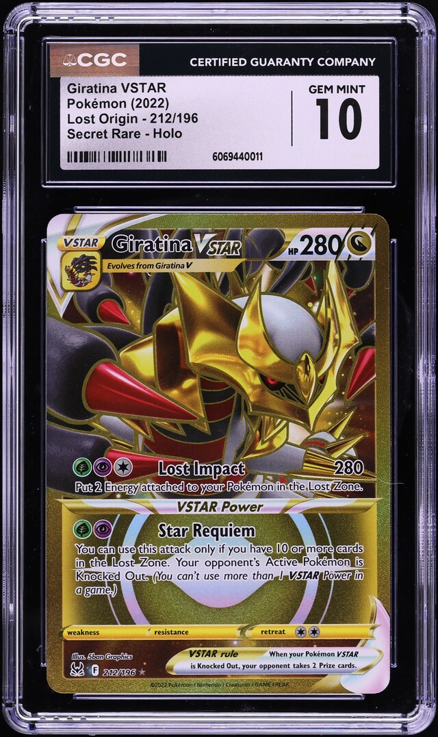 2022 Pokemon SWSH Lost Origin Gold Rare Giratina VSTAR #212 CGC 10 GEM MINT  on Fanatics Collect