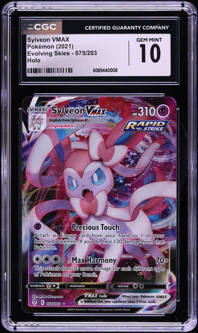 2021 Pokemon Sword & Shield Evolving Skies Sylveon VMAX #75 CGC 10