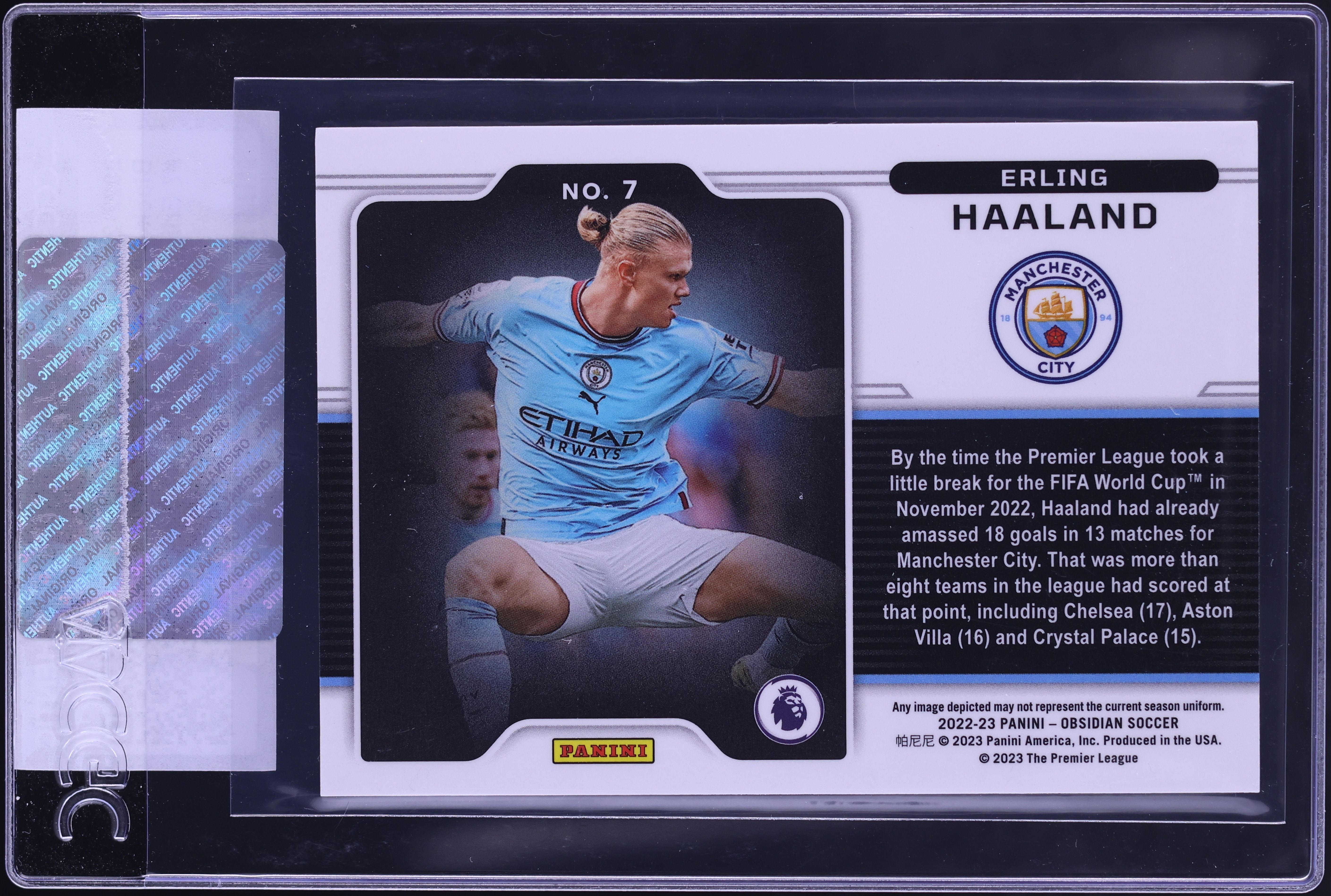 2022 Panini Obsidian Black Color Blast Erling Haaland #7 CGC AUTH