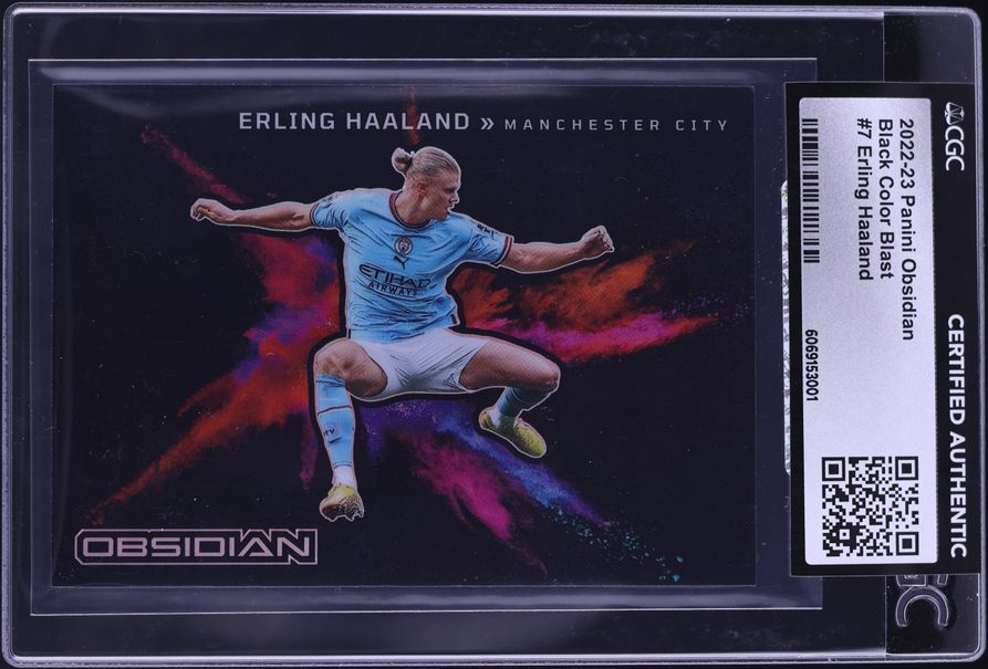 2022 Panini Obsidian Black Colorblast Erling Haaland #7 PSA 10 GEM
