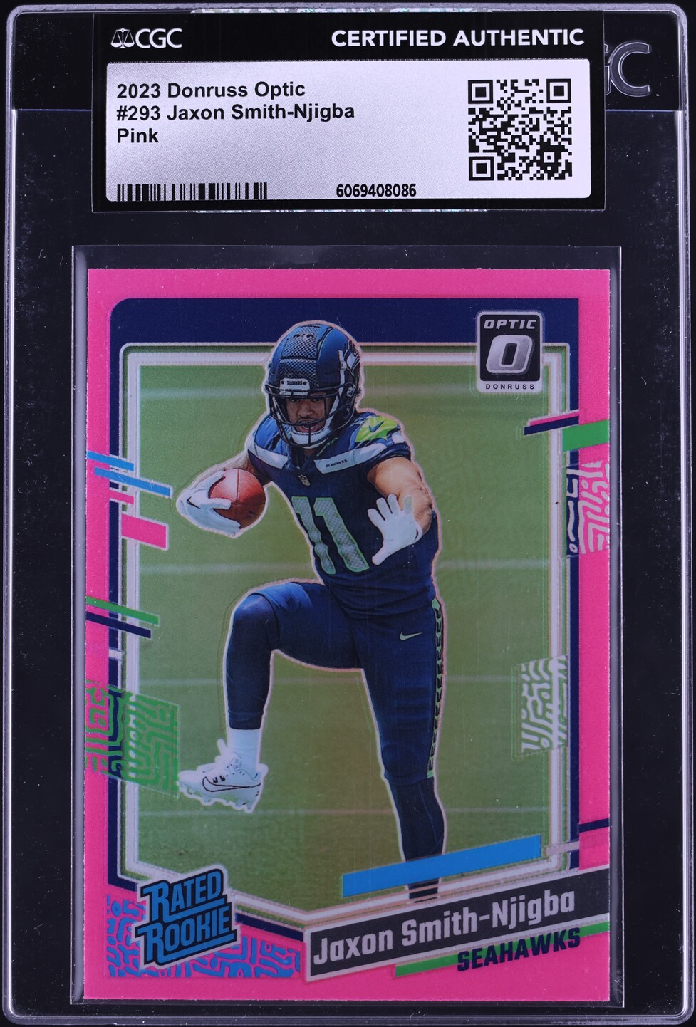 2023 Donruss Optic Pink Jaxon Smith-Njigba ROOKIE #293 CGC AUTH