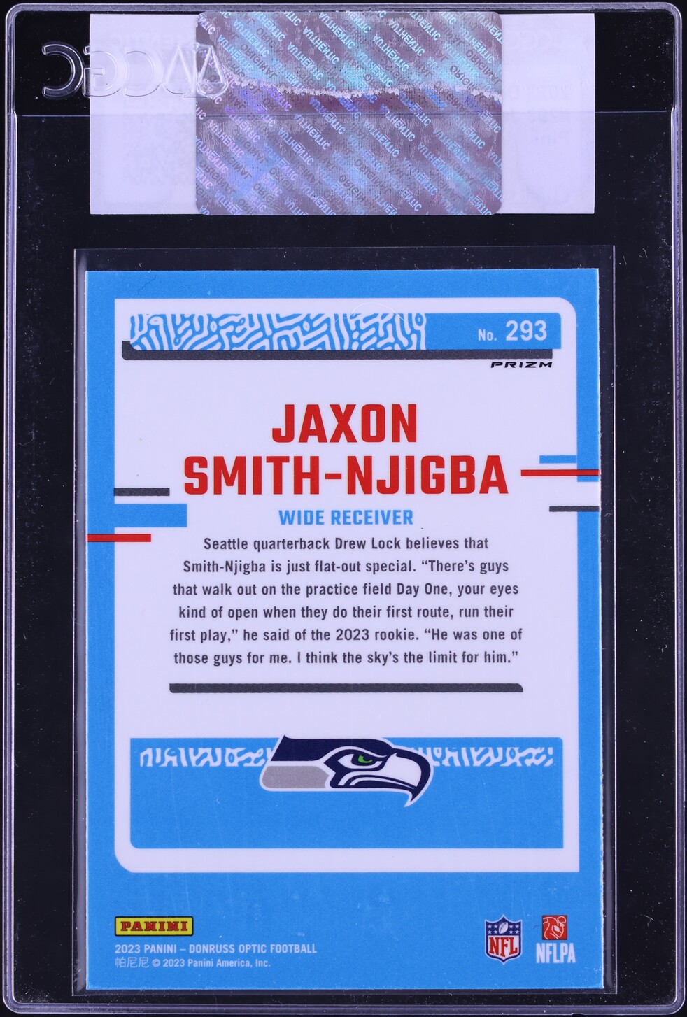 2023 Donruss Optic Pink Jaxon Smith-Njigba ROOKIE #293 CGC AUTH