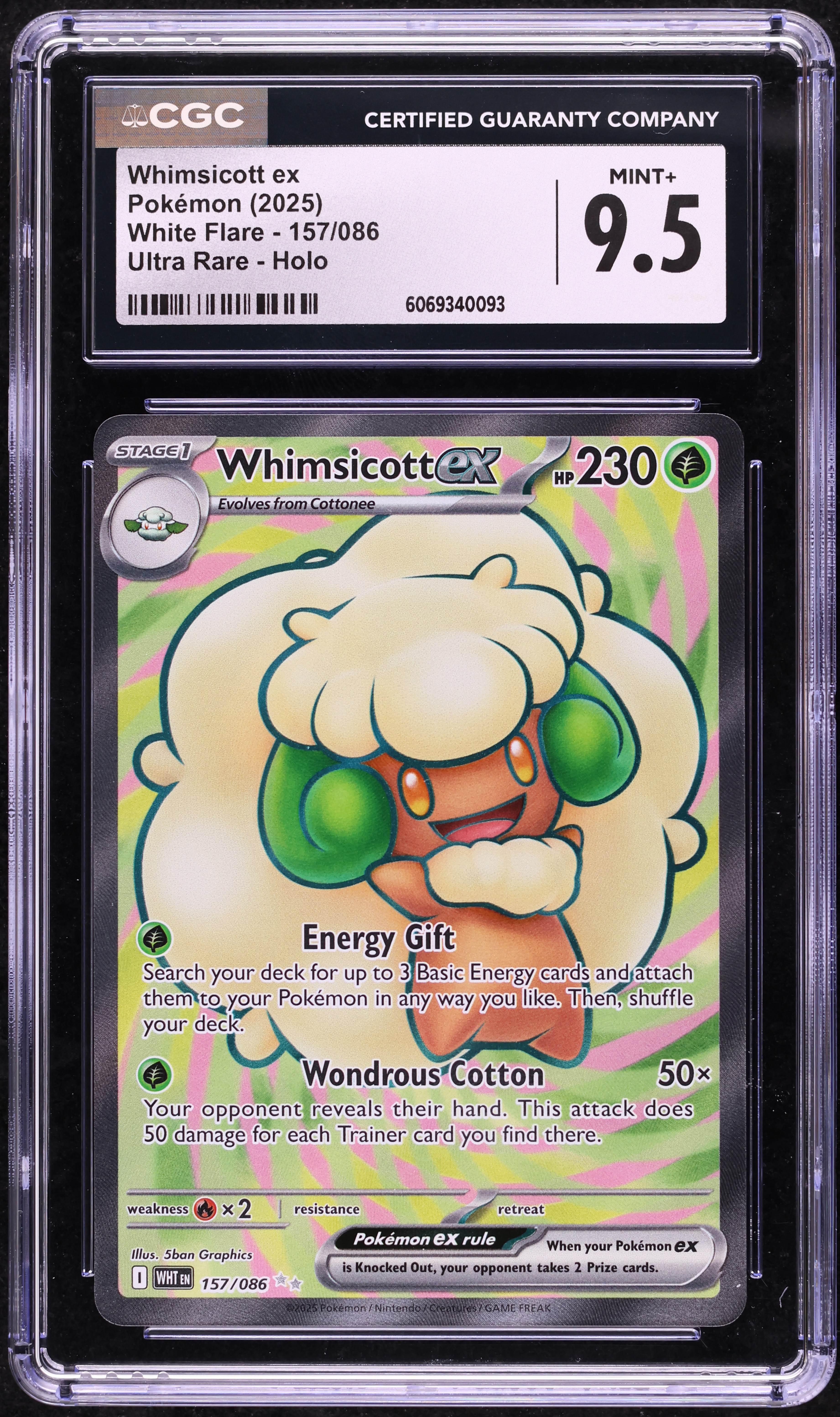 2025 Pokemon SV White Flare Full Art Whimsicott ex #157 CGC 9.5 MINT+ on  Fanatics Collect