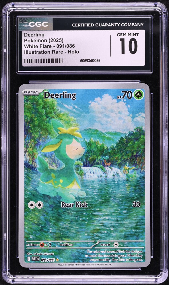 2025 Pokemon Scarlet & Violet White Flare IR Deerling #91 CGC 10 GEM MINT