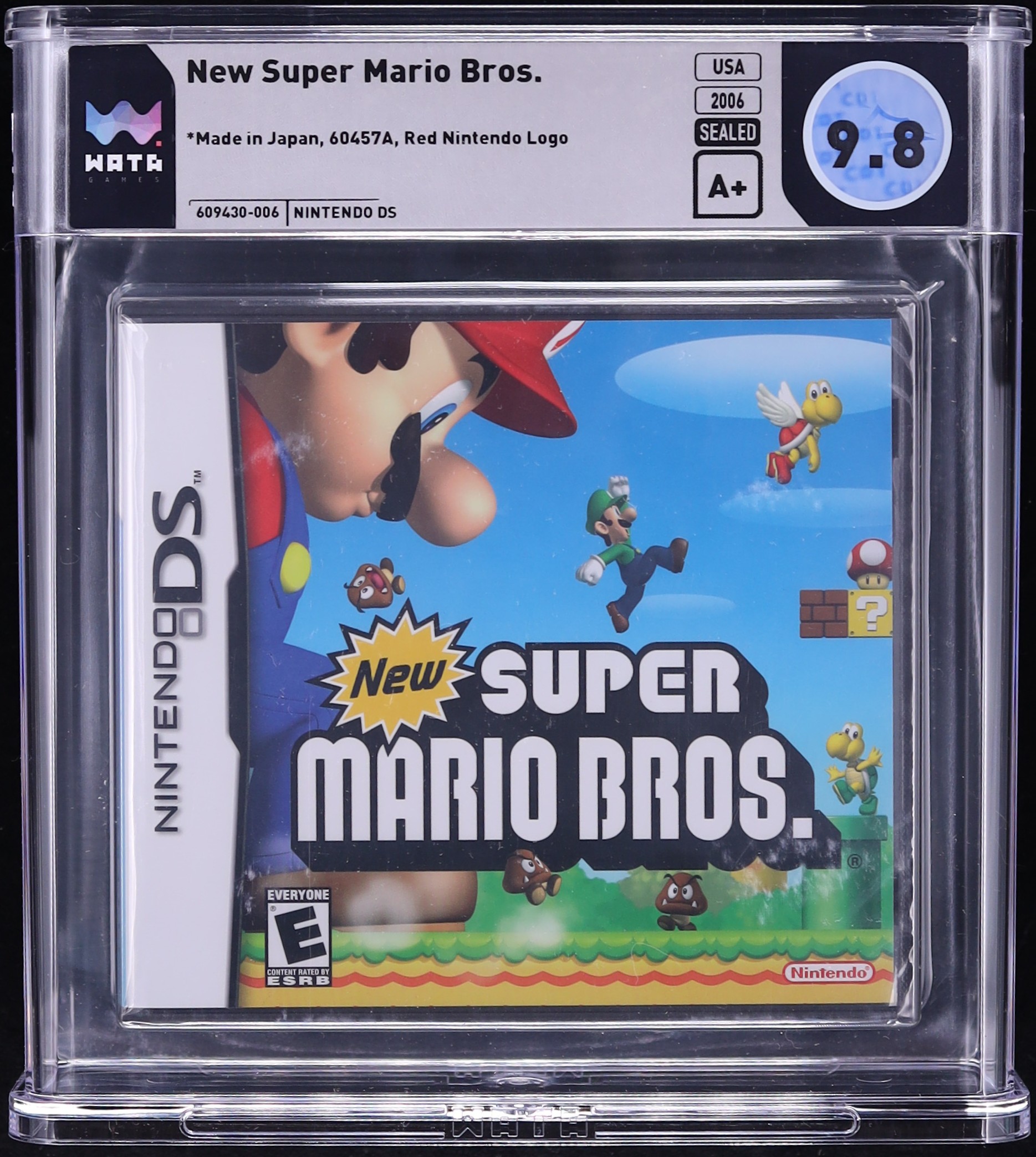 マリオds New Super Mario Bros. (Nintendo DS) WATA 9.8 A+ Sealed on Fanatics