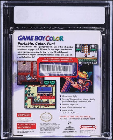 1998 Nintendo Gameboy Color Grape Holostrip Compact Video Game System VGA 75+
