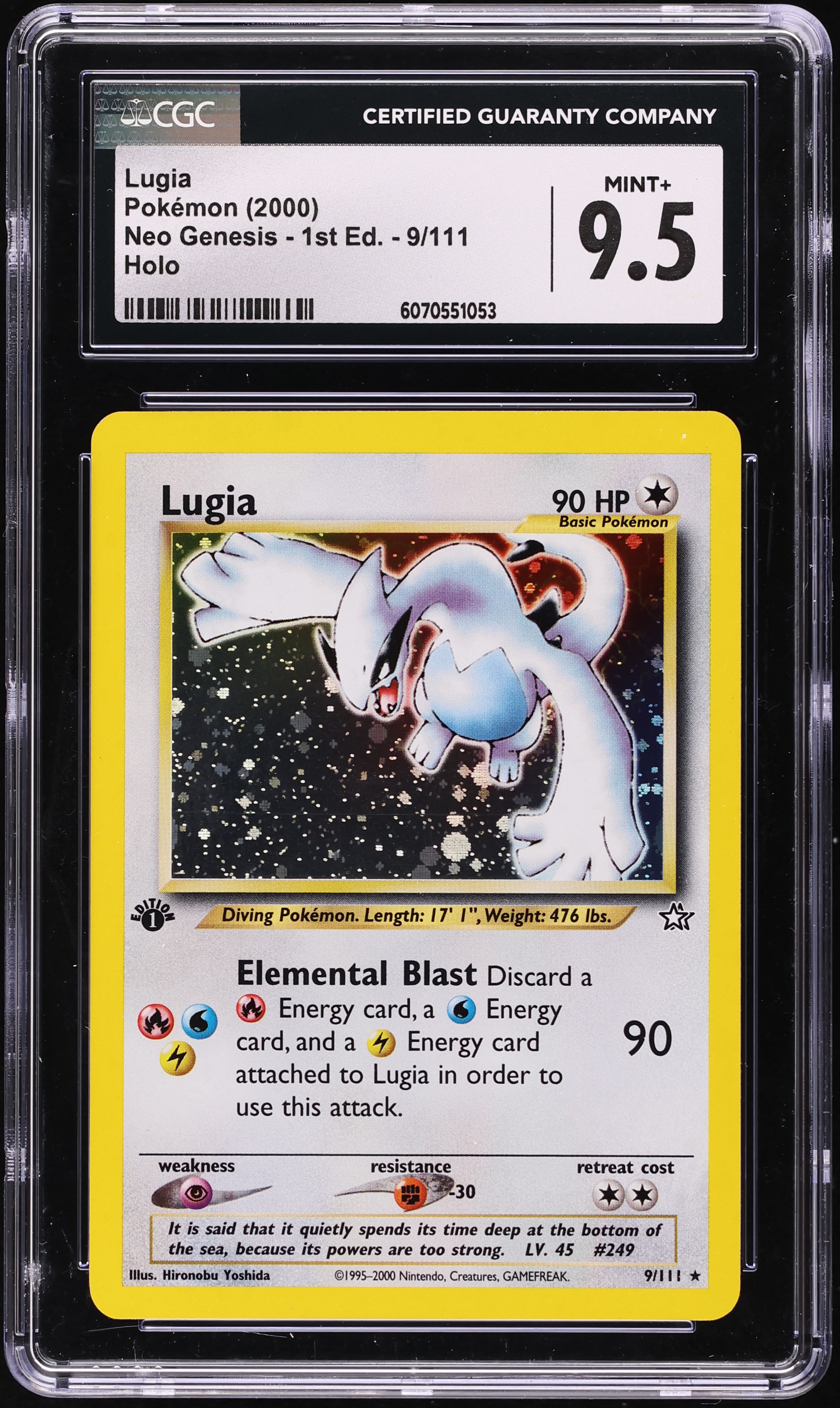 2000 Pokemon Neo Genesis 1st Edition Holo Lugia #9 CGC 9.5 MINT+