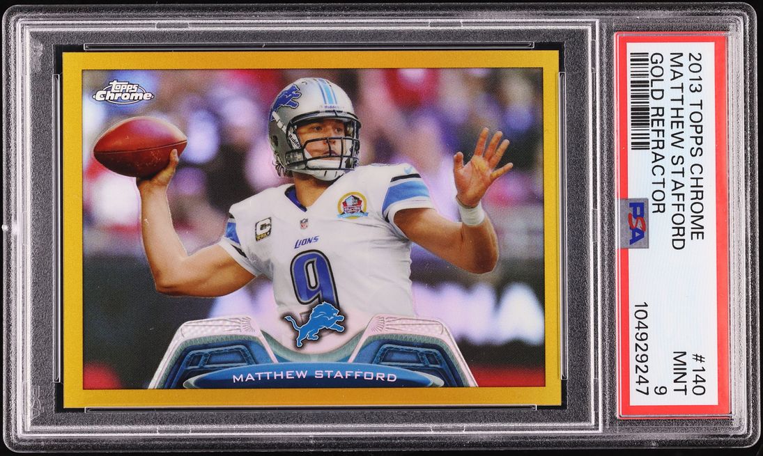 2013 Topps Chrome Gold Refractor Matthew Stafford /50 #140 PSA 9 MINT