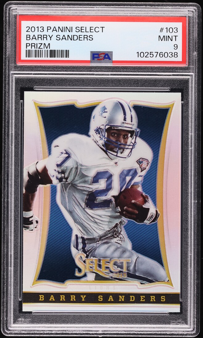 2013 Select Silver Prizm Barry Sanders #103 PSA 9 MINT