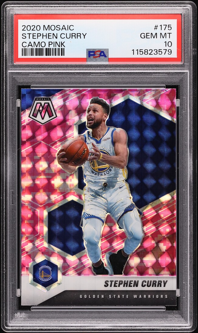 2020 Panini Mosaic Camo Pink Stephen Curry #175 PSA 10 GEM MINT