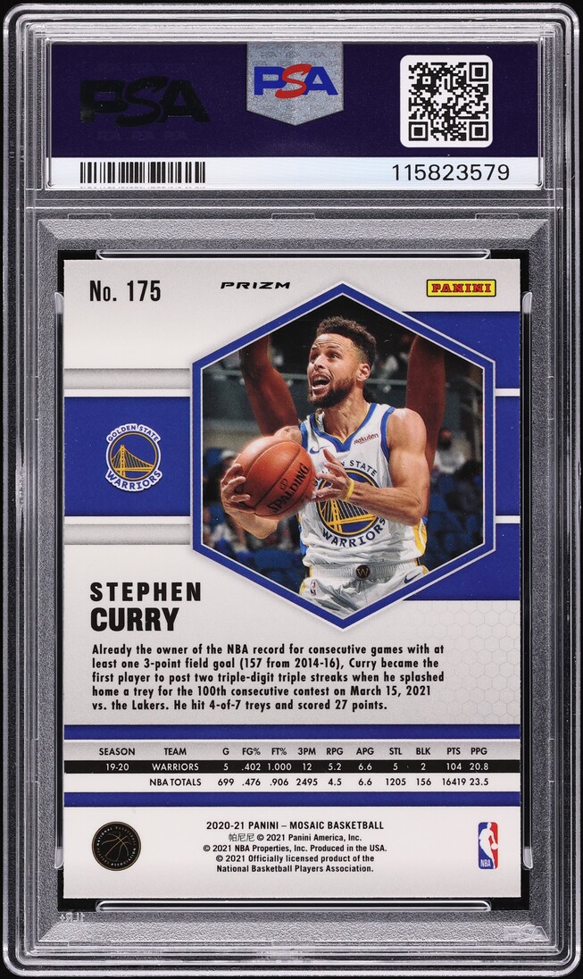 2020 Panini Mosaic Camo Pink Stephen Curry #175 PSA 10 GEM MINT