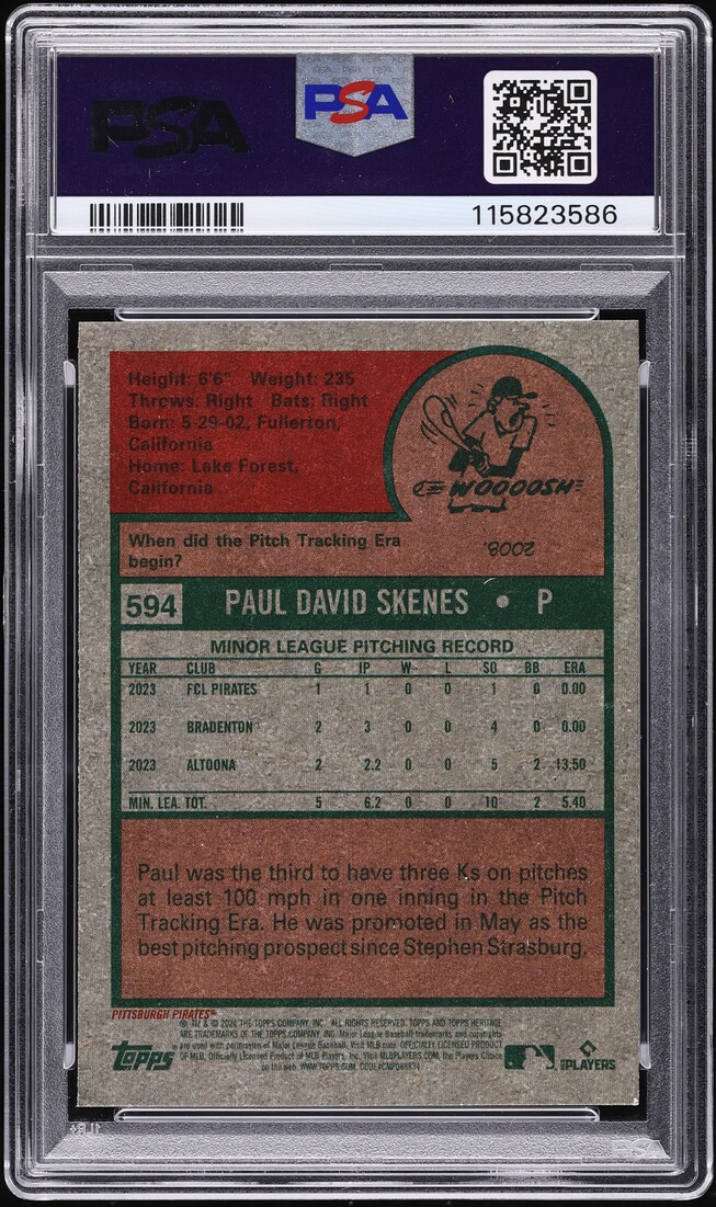 2024 Topps Heritage Paul Skenes ROOKIE #594 PSA 7 NRMT