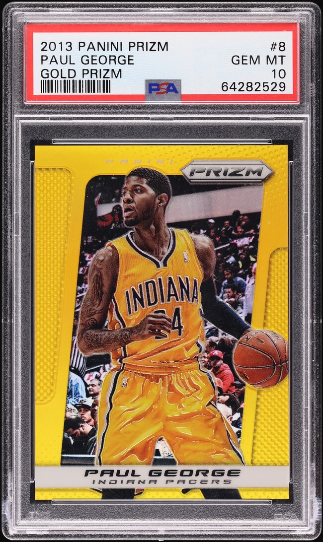 2013 Panini Prizm Gold Paul George /10 #8 PSA 10 GEM MINT