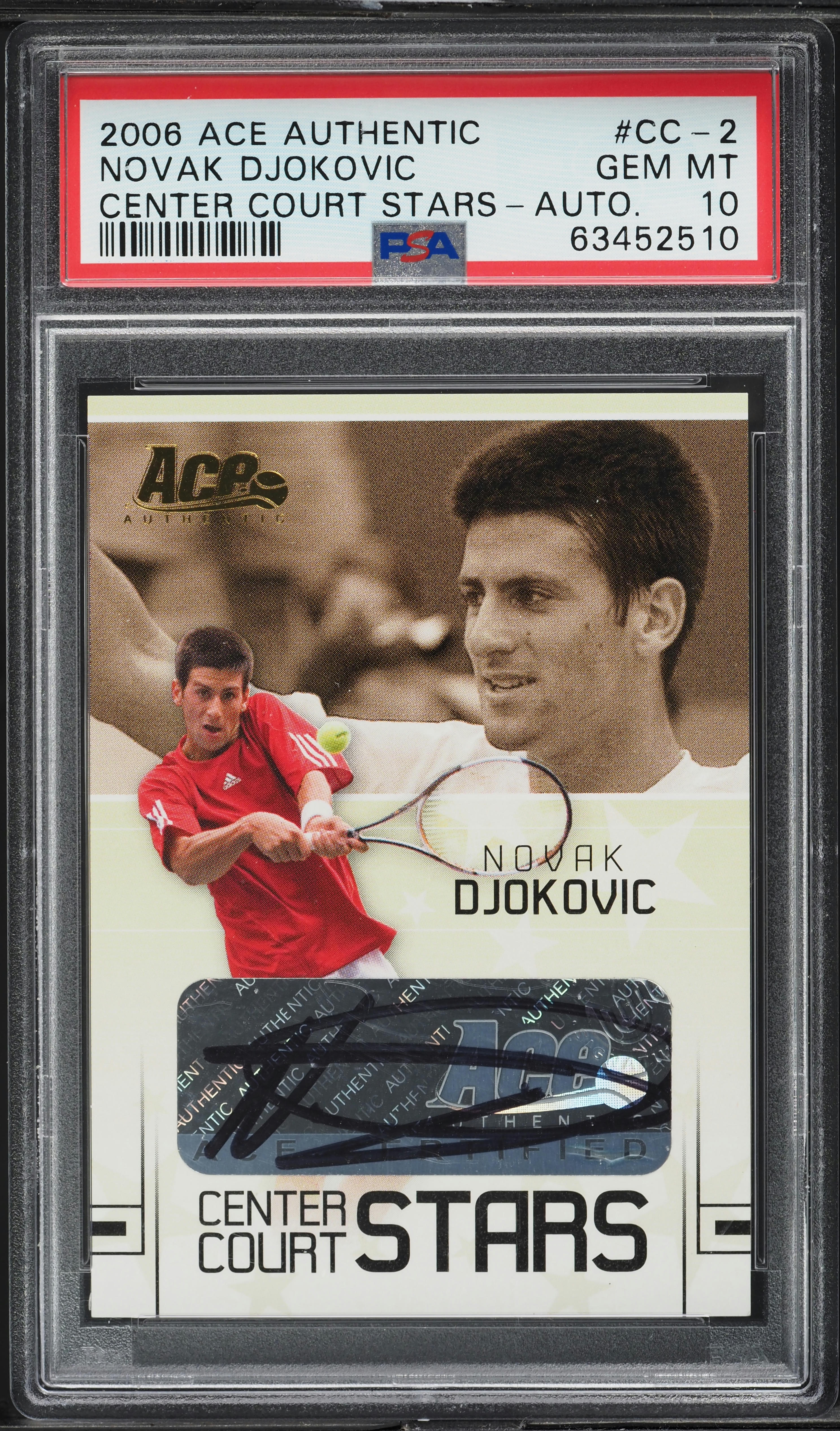 2006 Ace Authentic Center Court Stars Novak Djokovic ROOKIE AUTO