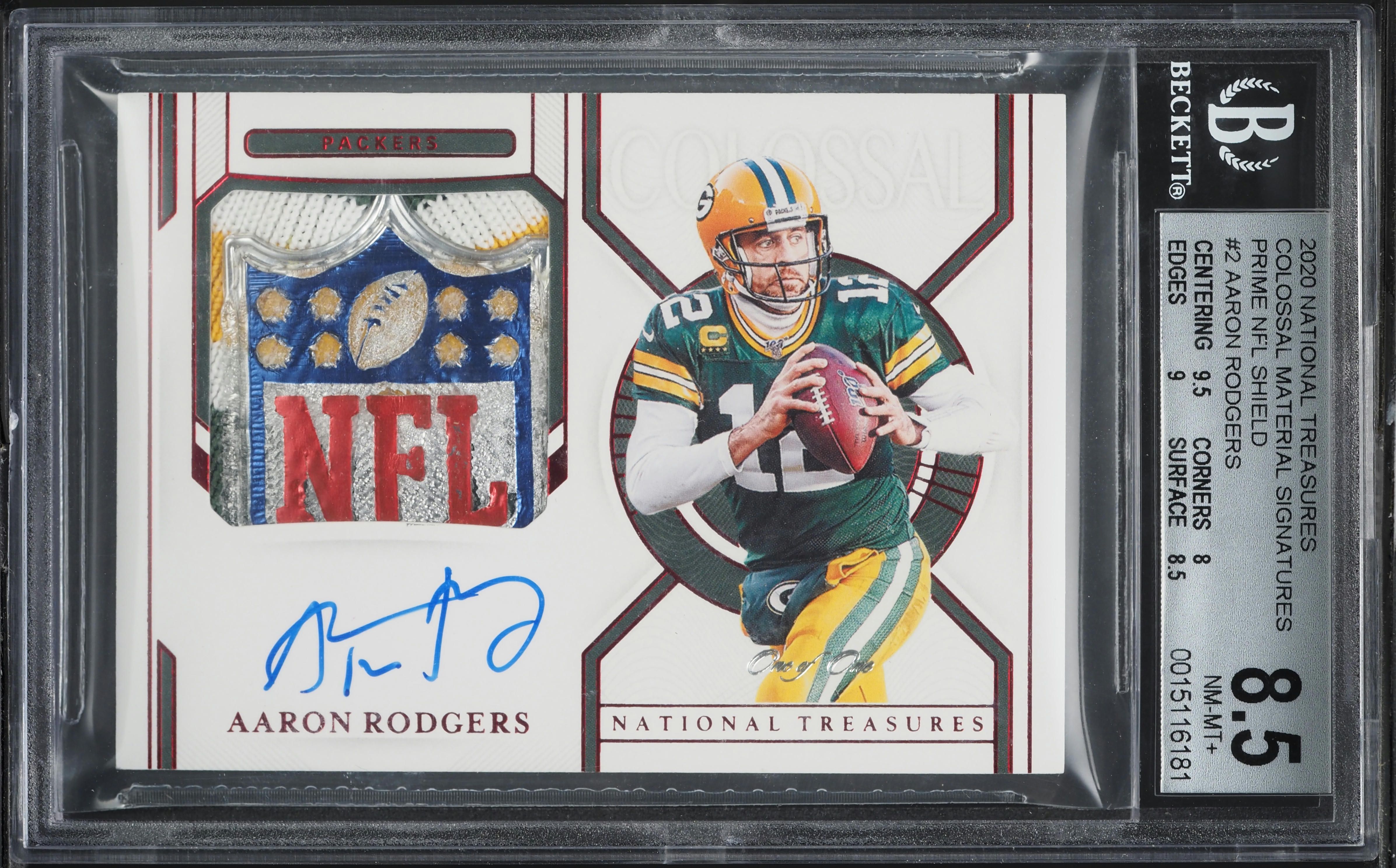 2020 National Treasures Colossal Prime NFL Aaron Rodgers PATCH