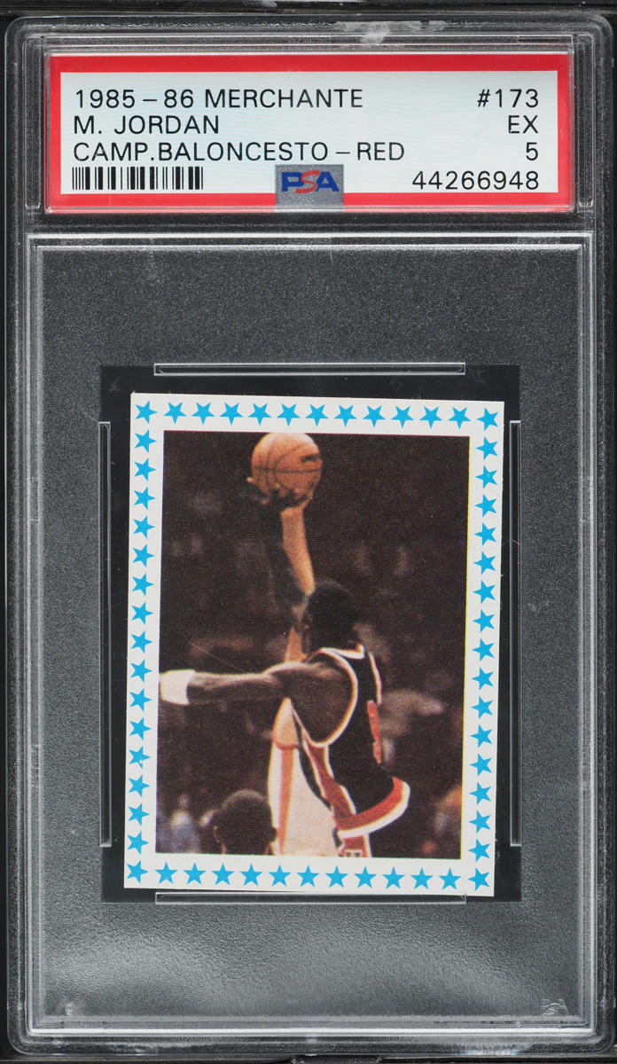 1985 Merchante Spanish Red Michael Jordan ROOKIE #173 PSA 5 EX