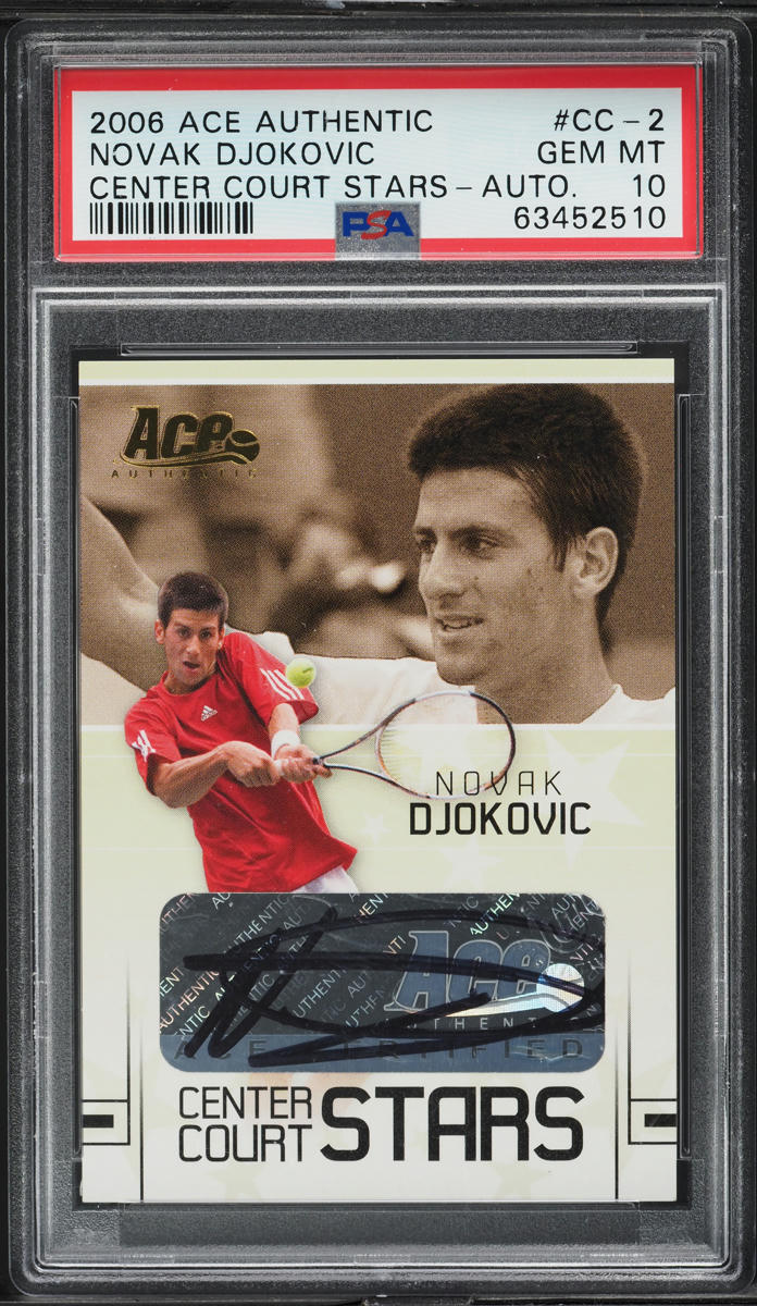 2006 Ace Authentic Center Court Stars Novak Djokovic ROOKIE AUTO PSA 10 GEM MINT